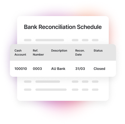 Product UI bank reconciliation
