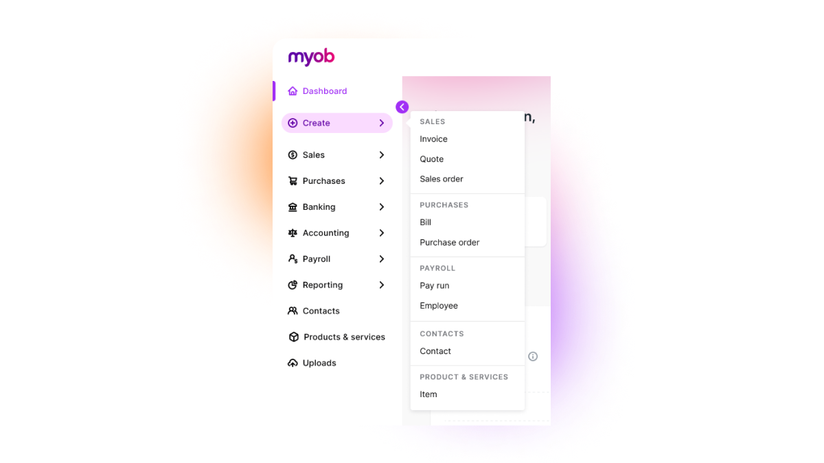 MYOB product UI - media release 3