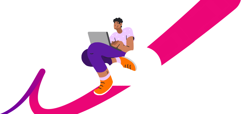 Person working in the cloud